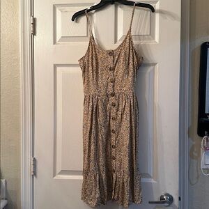 Japna Beige Floral Smocked Top